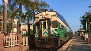 Coaster 2303 leads 670 into Carlsbad Village with a two tap hornshow