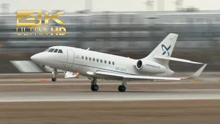 (4K) Dassault Falcon 2000LXS from Air Alsie OY-GFS departure Munich Airport MUC EDDM