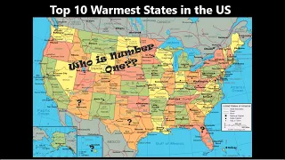 Top 10 Warmest States in the US by average temperature with each states record high and low.