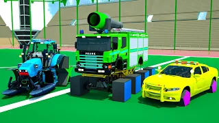 Fire Truck Frank Helps Taxi | Figured fire truck wheels | Wheel City Heroes