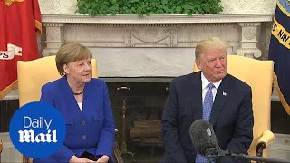 Trump meets with German Chancellor Angela Merkel at White House - Daily Mail