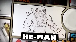 How to Draw He-Man from Masters of the Universe - Easy Drawings