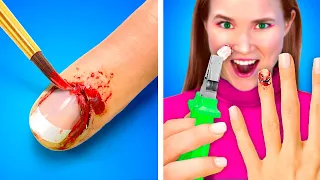 BOO! SPOOKY HALLOWEEN MAKEUP IDEAS AND PRANKS || Scary Makeover and DIY Zombie Hacks by 123GO!Series