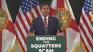 Gov. DeSantis in Orlando: Expected to sign legislation related to squatters