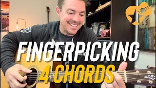 Fingerpicking 4 Chords | Travis Tritt / Luke Combs | Beginner Guitar Lesson