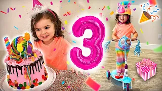 ANIVERSÁRIO DE 3 ANOS DA LAURA 🎉 Festa Surpresa e Presentes 🎁 Família Brancoala