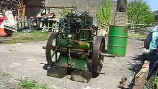 Lister CS Diesel twin 12/2 stationary engine first trial start up and run after rebuild.