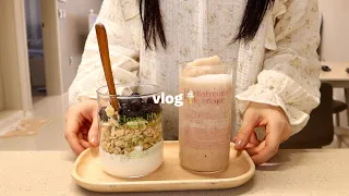Vlog | 🍧 Herbs of spring pancakes and mussel soup, Returning season of yogurt, making own lunch box