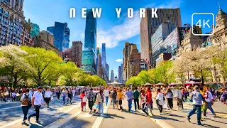 Bright Sunny Day in New York City | Fifth Avenue, Columbus Circle | New York Walking Tour