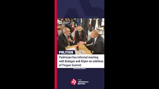 Pashinyan has informal meeting with Erdogan and Aliyev on sidelines of Prague Summit #shorts