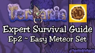 Terraria 1.3 Expert Survival Guide Ep2: Easy Meteor Set (1.3 space gun tutorial)