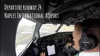 Departure runway 24 Naples international airport (NAP LIRN)