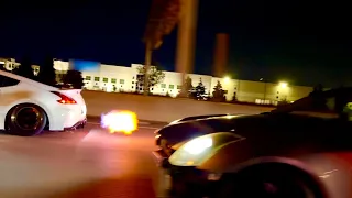 BOOSTED VQ's Run Into TUNED 335i & C63 On Highway (VS)