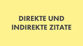 Direkte und indirekte Zitate