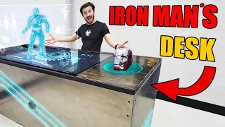 We made a REAL HOLOGRAM Desk like Tony Stark's!