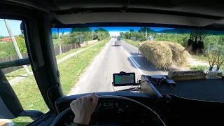 POV truck driving on the crazy roads of Romania