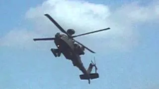 Prince harry flying a Apache helicopter, Cosford 2013