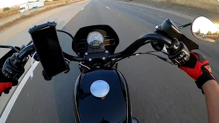 Harley Davidson iron 1200 sportster top speed run