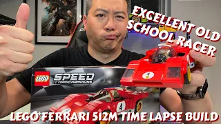 An Excellent Old School Racer: Lego Speed Champions Ferrari 512M Time Lapse Build