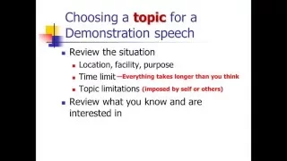 Informative Speeches: Demonstration Speeches