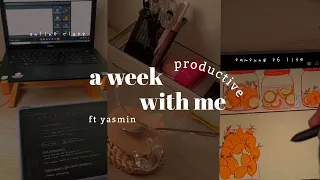 a week with me | studying with samsung s6 lite📝online class, taking notes, making milk tea☕ drawing🎨