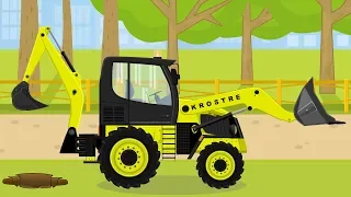 Koparko Ładowarka Maszyny Budowlane Bajka Dla Dzieci | Backhoe Loader #Excavator For Kids