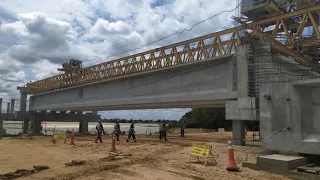 CONCEF inicia lançamento de vigas na obra da Nova Ponte