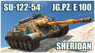 SU-122-54, Jg.Pz. E 100 & Sheridan • WoT Blitz Gameplay