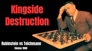 Attacking Strategy: Pawn Storm and Sacrifice. Rubinstein vs Teichmann 1908