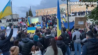 Thousands Protest in Greece Against Russian Invasion to Ukraine