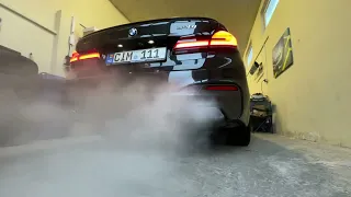 G30 540i M Performance Muffler. Cold start, revs.