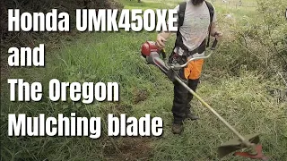 Honda UMK450XE Brushcutter and The Oregon one-for-all mulching blade - unstoppable