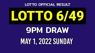 6/49 LOTTO RESULT TODAY 9PM DRAW May 1, 2022 Sunday PCSO SUPER LOTTO 6/49 Draw Tonight