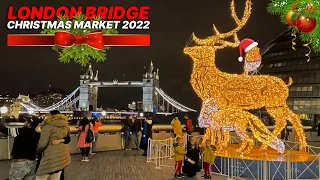 London Christmas along Tower Bridge ✨Christmas market, lights and crossing the famous bridge