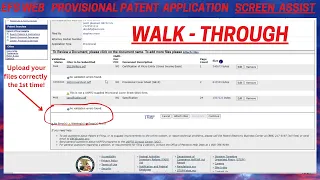 PROVISIONAL PATENT APPLICATION:  Updated EFS Web  Screen Assisted  Walk -Through / Spring of 2023