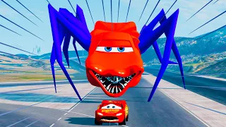 Lightning McQueen's Epic Escape: Best Moments from the Spider Monster Chase | Beamng Drive