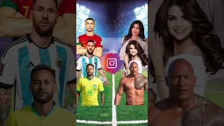 Ronaldo & Messi & Neymar VS Kylie Jenner & Selena Gomez & The Rock 🥵🔥 Instagram Battle