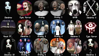 Granny 1, 2, 3, 4, 5, 6 & Eyes Horror, Slendrina The Cellar, Slendrina X, The Fear, Slendrina 2D..