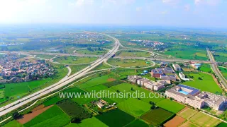 Ghaziabad-Meerut Eastern peripheral expressway loverleaf: Kundli - Manesar - Palwal aerial view