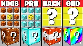 Minecraft Battle: SUPER LUCKY BLOCK CRAFTING CHALLENGE - NOOB vs PRO vs HACKER vs GOD ~ Animation