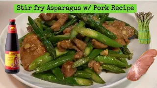 Stir Fry Asparagus with Pork Recipe | Cooking Maid Hongkong