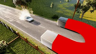 Unpredictable magnet against cars (1) - BeamNG.Drive🚗