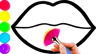 Glitter Toy Lips with Makeup Set Tools coloring and drawing for Kids, Toddlers Кис Кис