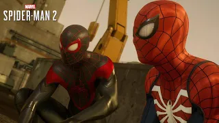 Peter And Miles Protects The Raft Boat With The Advanced 1.0 And Classic Suits - Spider-Man 2 PS5