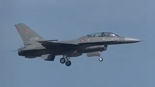 9x RNLAF/RDAF F-16 Go around & landing at Volkel Airbase