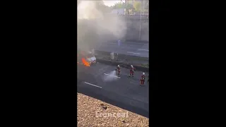 Paris 12e : Une camionnette prend feu sur le périphérique au niveau de la Porte Dorée (22.03.2024)