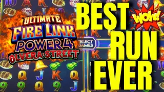 OMG! My best run ever on ultimate fire link power 4 slot machine! This slot is on fire!