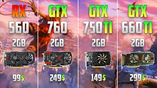 RX 560 vs GTX 760 vs GTX 750 Ti vs GTX 660 Ti - Test in 6 Games