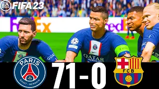 FIFA 23 - MESSI, RONALDO, MBAPPE, NEYMAR, ALL STARS | PSG 71-0 FC BARCELONA  ! UCL FINAL !