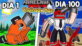 👹Sobreviví 100 DÍAS siendo CHAINSAW MAN en Minecraft HARDCORE!